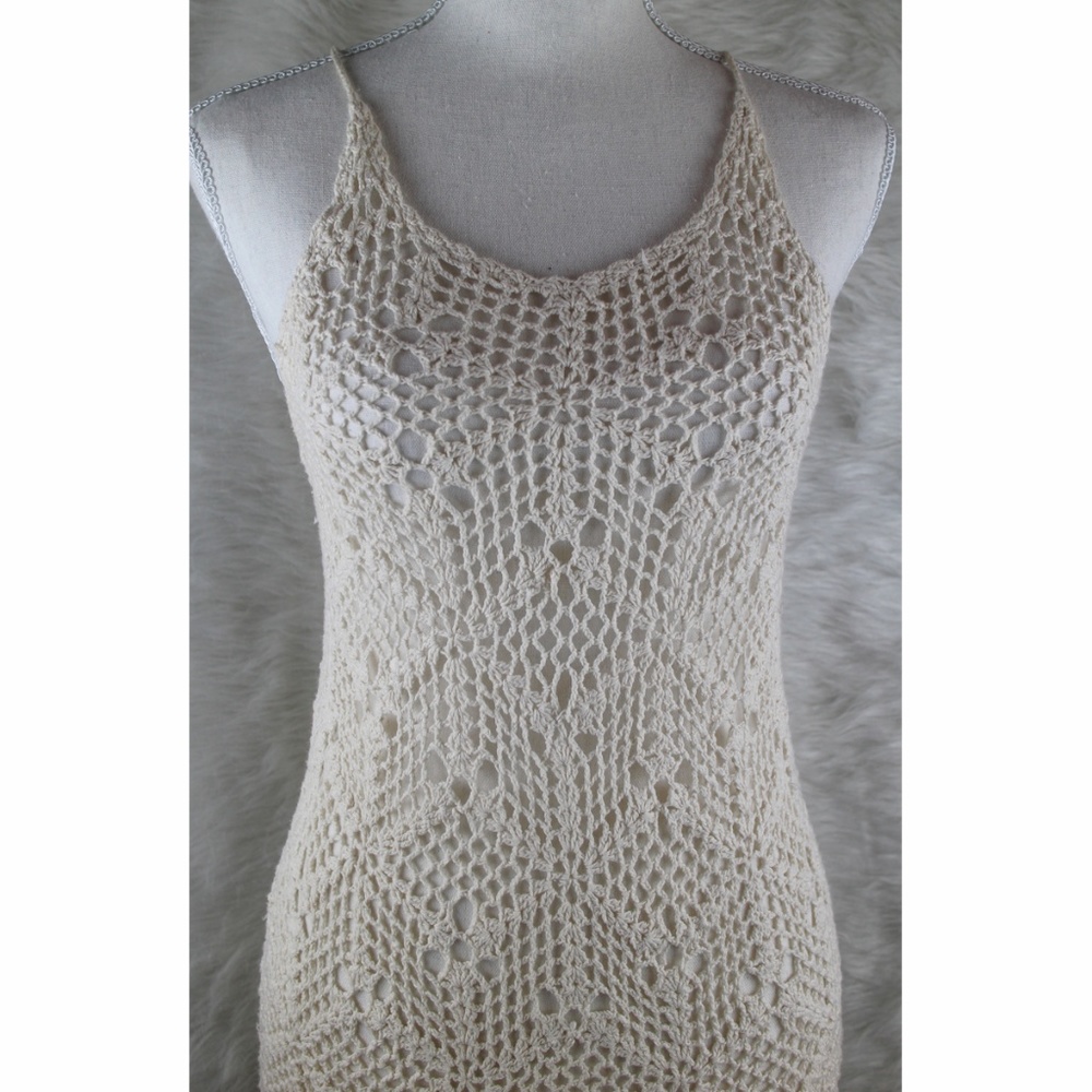 Forever 21 Sheer Crochet Knit Boho Blouse Top